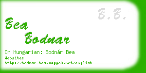 bea bodnar business card