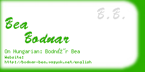 bea bodnar business card